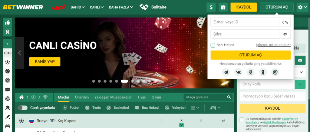 Betwinner’a 3 Kolay Adımla Kaydolun